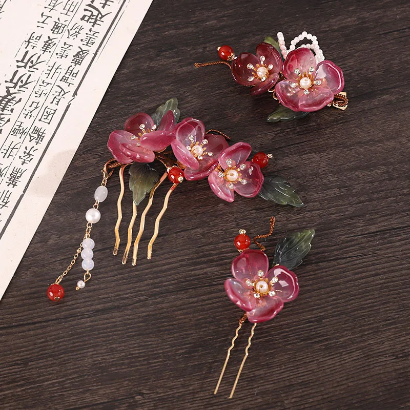 

Elegant Women Flower Hairpins Hair Clip Pin Headwear Vintage Chinese Style Hair Stick Wedding Hair Jewelry Accessories Gifts