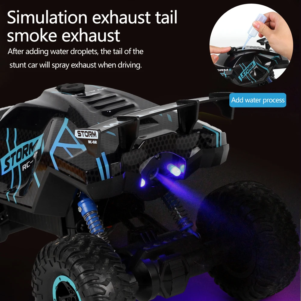 RC Drift Car With Led Lights Music Electronic 2.4G 4WD RC Racing Cars Remote Control Spray Stunt Car Outdoor Children Toys