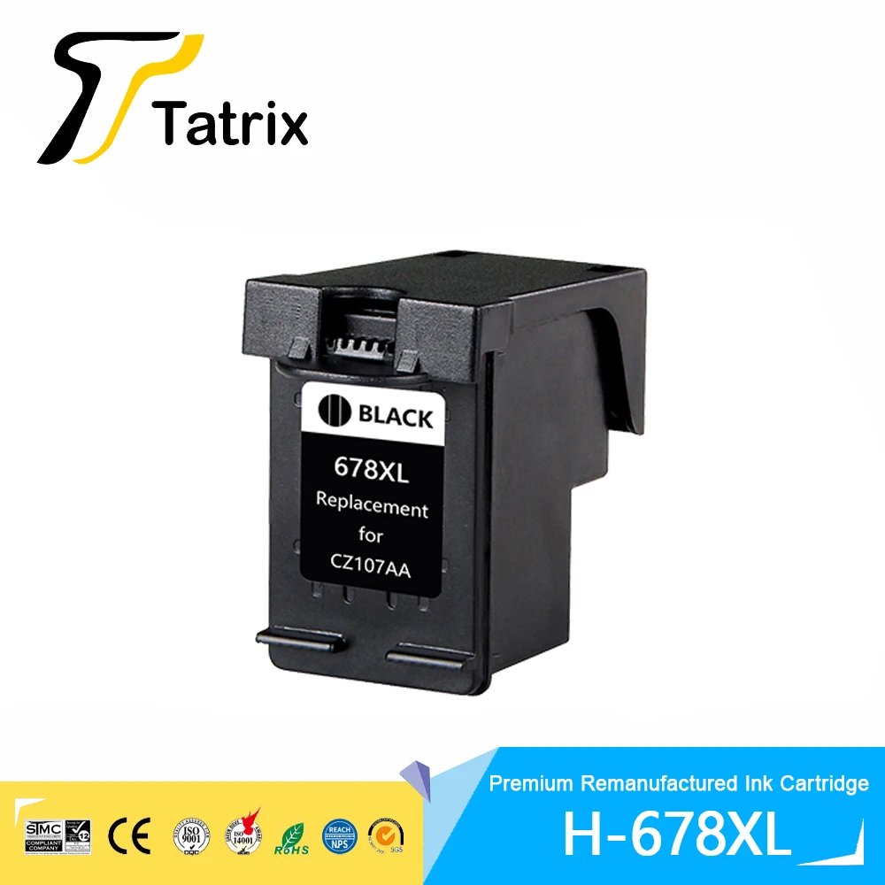 Tatrix 프리미엄 재생 컬러 잉크젯 잉크 카트리지, HP678 HP678XL 데스크젯 잉크 어드밴티지 1015 1518 프린터용, 678 XL 678XL