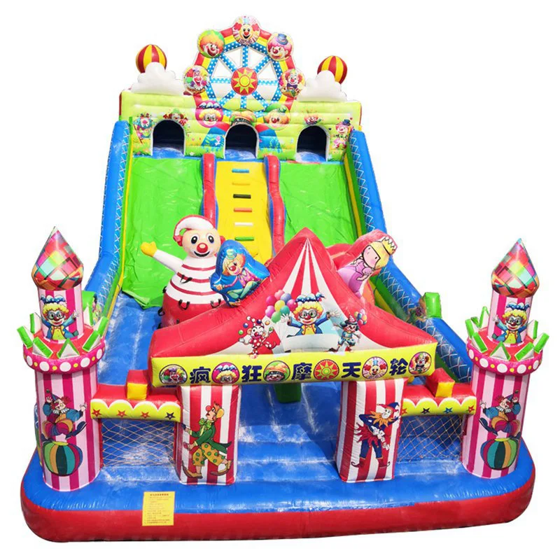 Large outdoor amusement equipment inflatable slide park trampoline