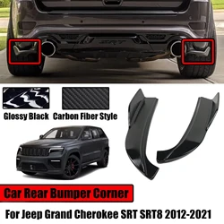 2PCS For Jeep Grand Cherokee 2012-2021SRT SRT8 Glossy Black Car Rear Bumper Side Corner Splitters Aprons Spolier Diffuser