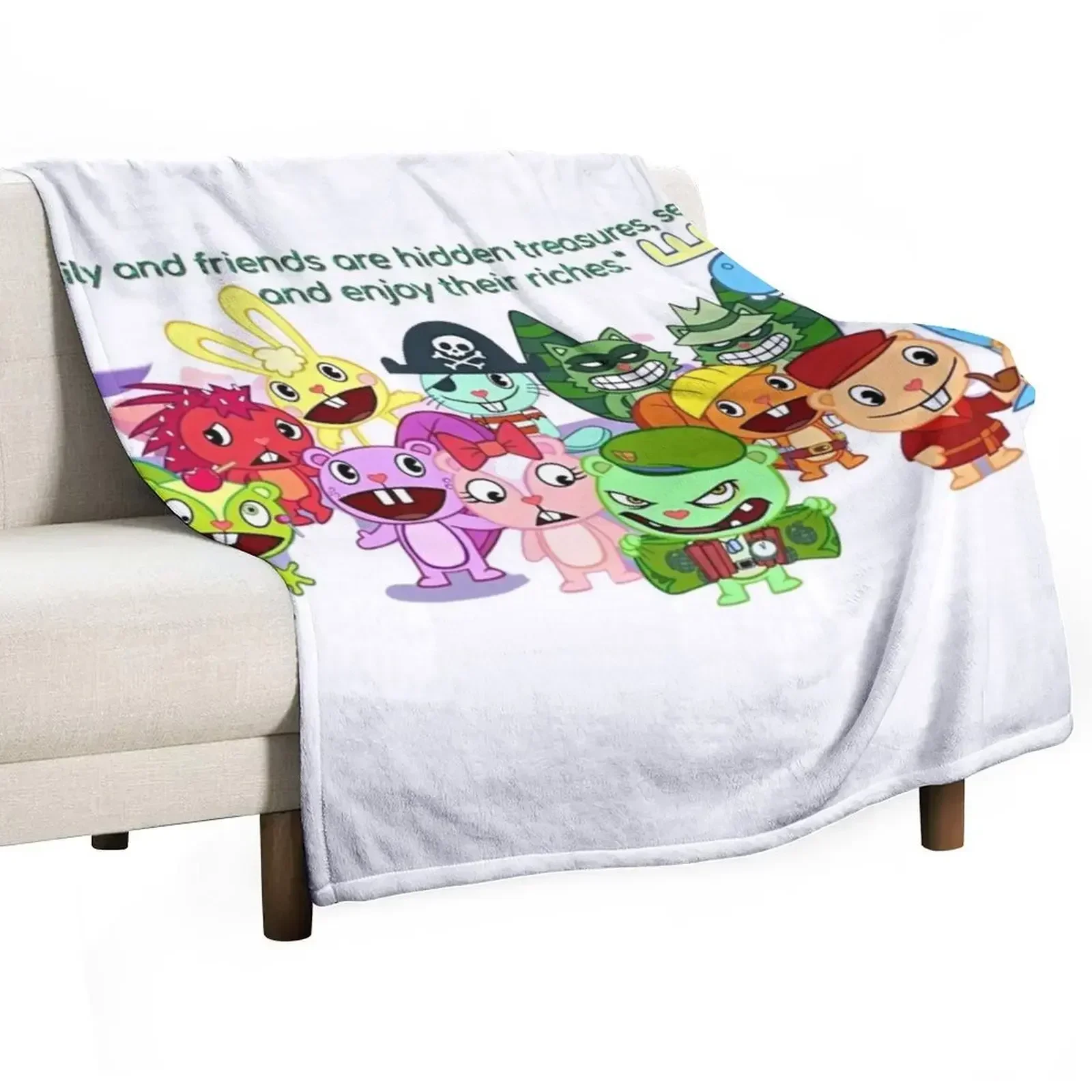 

Happy Tree Friends Family Throw Blanket Travel Sofas Hair Blankets