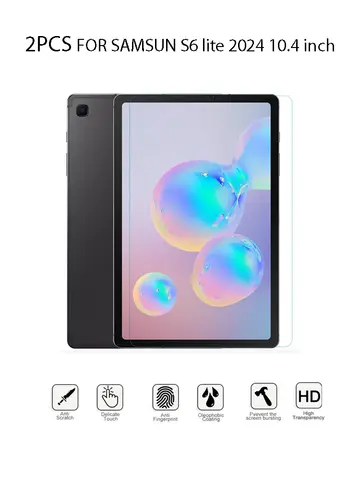 2PCS For Samsung Galaxy Tab S6 lite 2024 10.4 inch Tempered Glass Screen Protector SM-P620 SM-P625 Tablet HD Protective Film