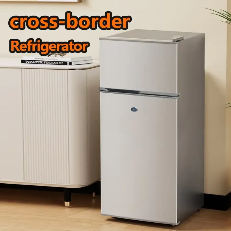 138L Portable Stainless Steel Electric Compressor Compact Double Door Refrigerator Auto-Defrost Energy Efficiency Grade 1 1