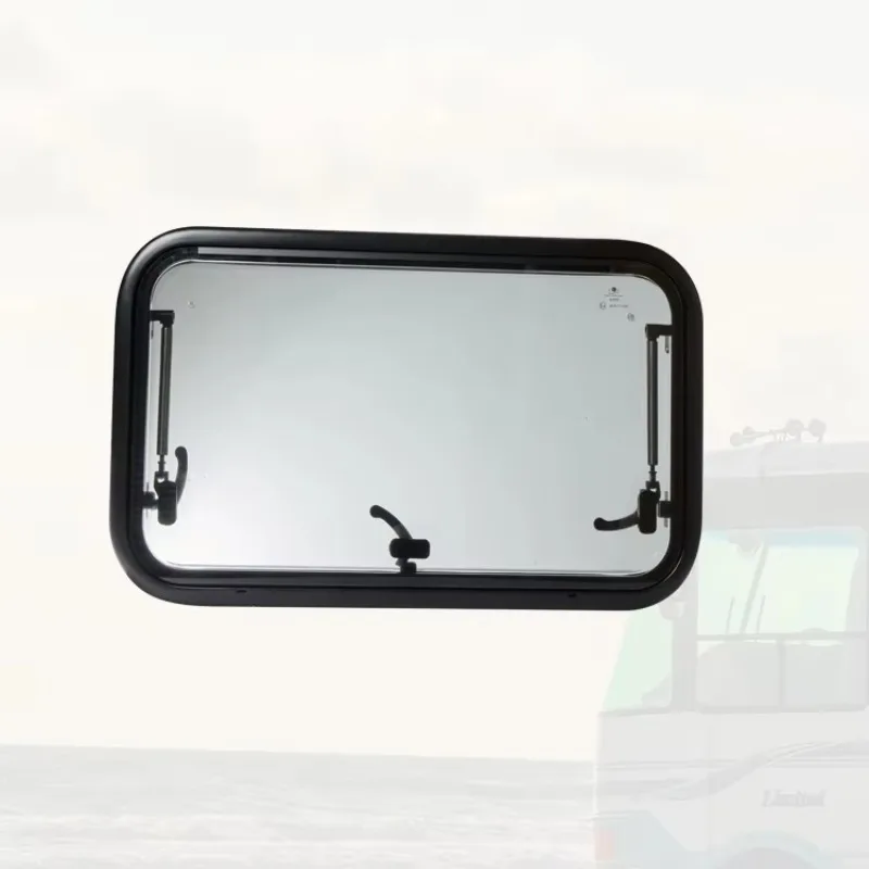 Factory Direct Supplier RV Rounded Corner  Aluminum Alloy Window RV17RAW 700*450mm Dark Color Glass