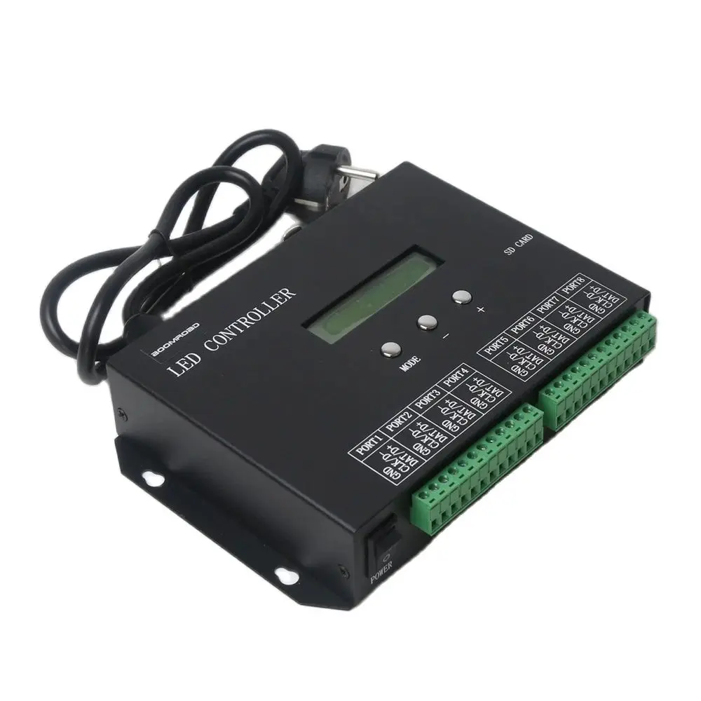 

SPI Pixel Controller DMX512 H803SA 8 Port 8192 Pixels Controller For WS2811 WS2812 Addressable Led Strip