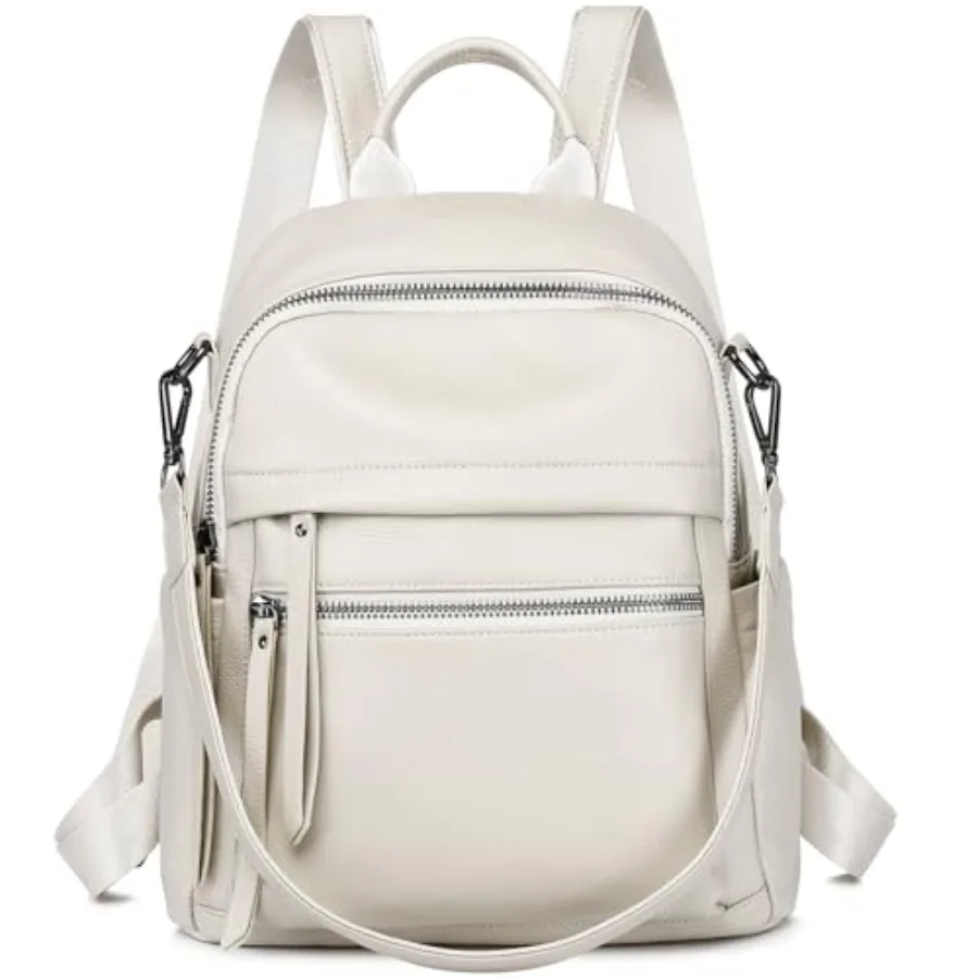 

Genuine Leather Backpack Purse For Women Real Soft Leather Convertible Ladies Daypack Shoulder Bag
