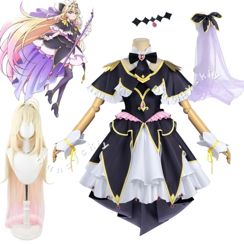 

Star Detective Precure! Moriya Ruruka Mori Aruruka Cosplay Costume Veil Wig Yami Kawaii Lolita Battle Dress Halloween Jirai Kei