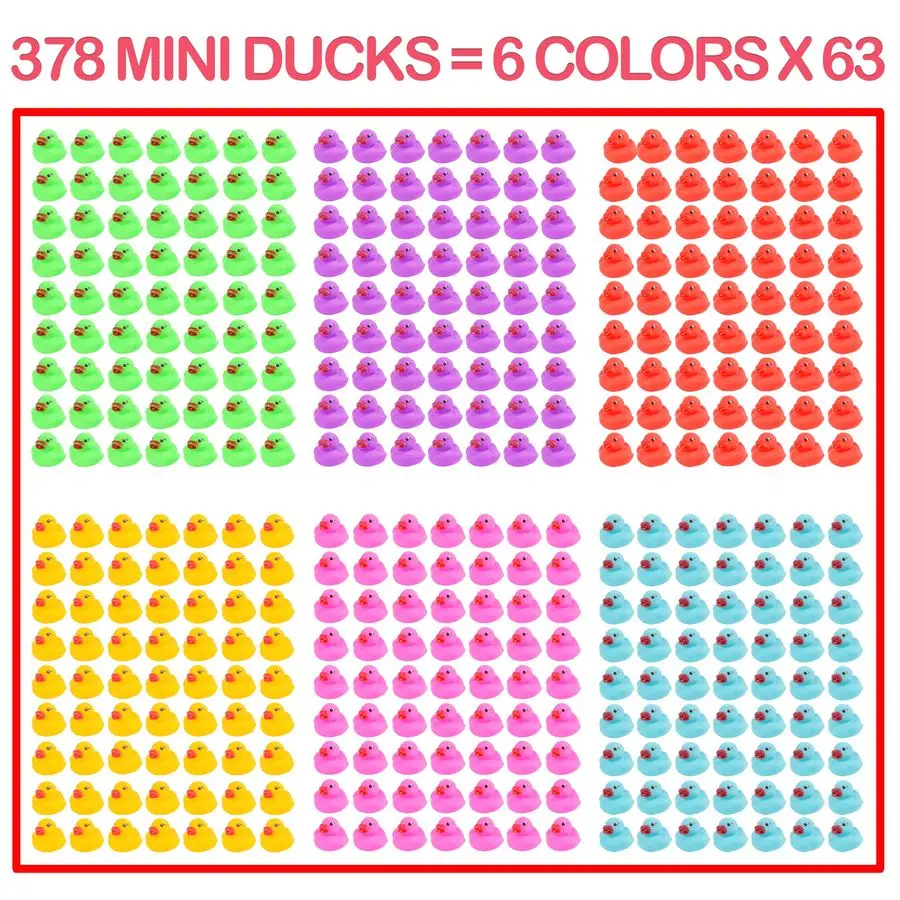 Mini juego de patos de goma, mini juguete de baño de patos de goma coloridos para niños, flotador amp Squeak, juego de juguetes de piscina de patos pequeños para fiesta infantil F
