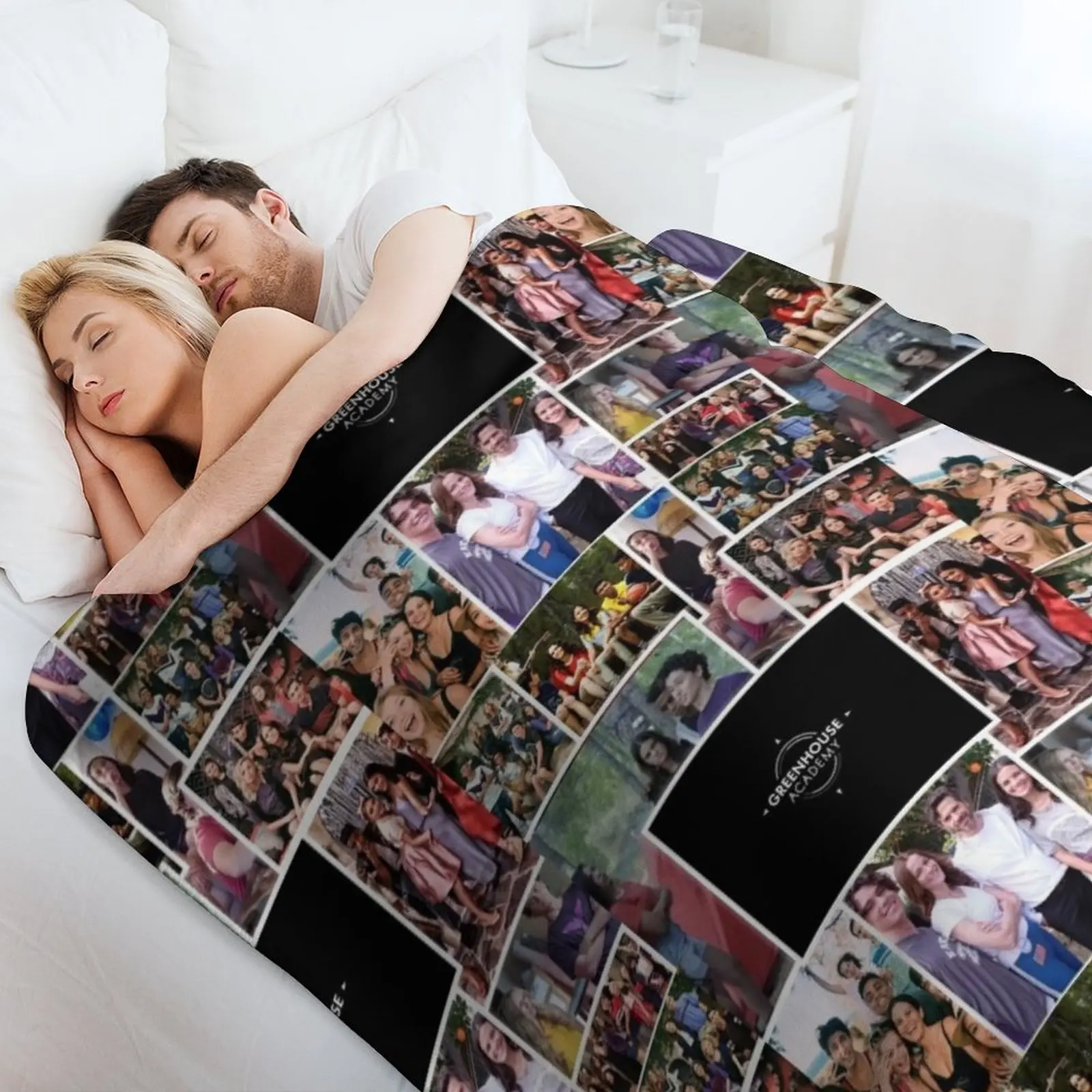 Greenhouse Academy Collage Throw Blanket Flannels Plush Personalized Gift Vintage Furrys Sofas Blankets 4