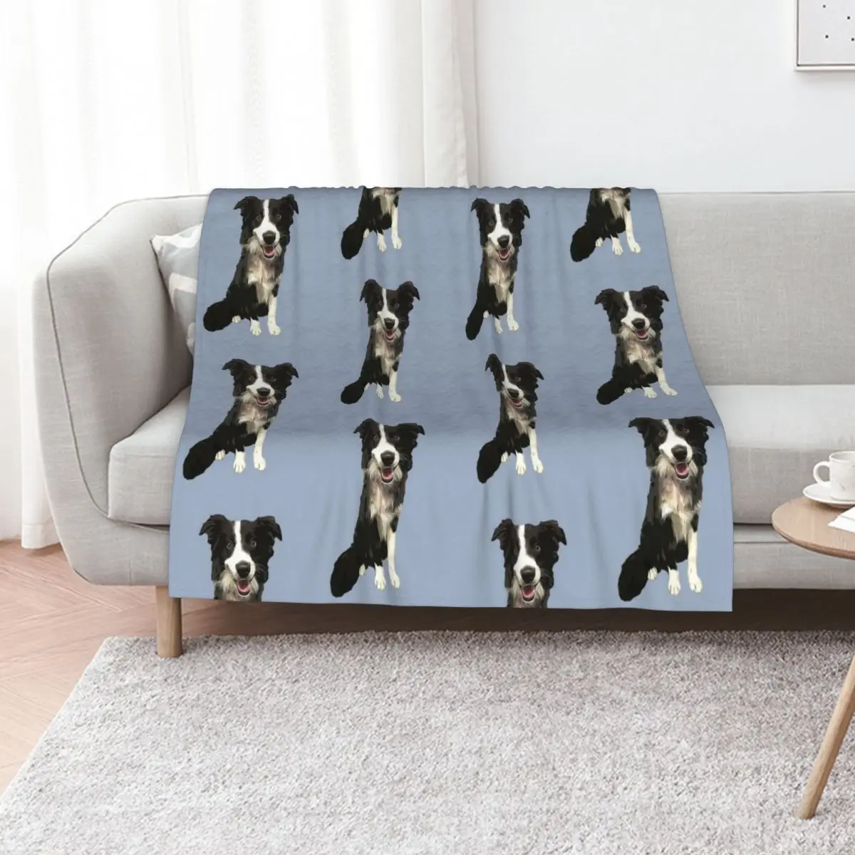 Border Collie Cartoon Dog Throw Blanket Decorative Sofa Decorative Sofas Furry Camping Sleeping Bag christmas gifts Blankets