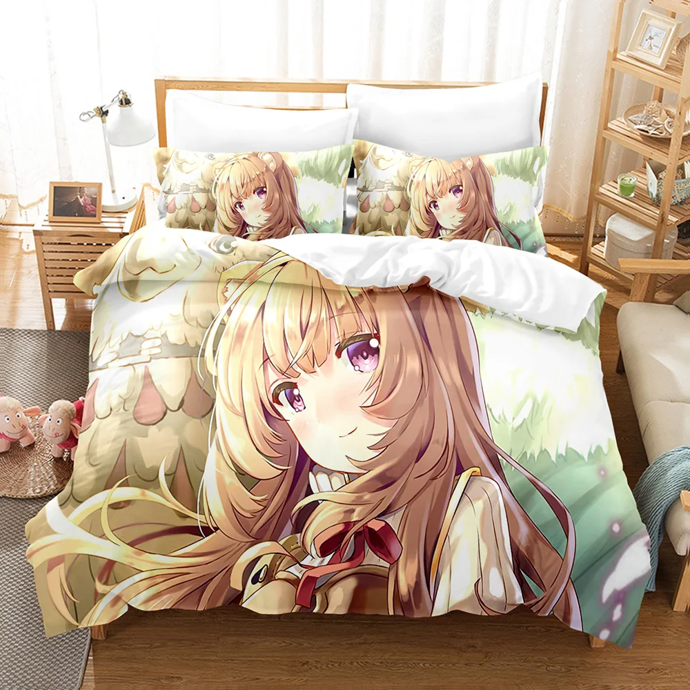 

New Anime The Rising Of The Shield Hero Bedding Sets Duvet Cover Set With Pillowcase Twin Full Queen King Bedclothes Bed Linen