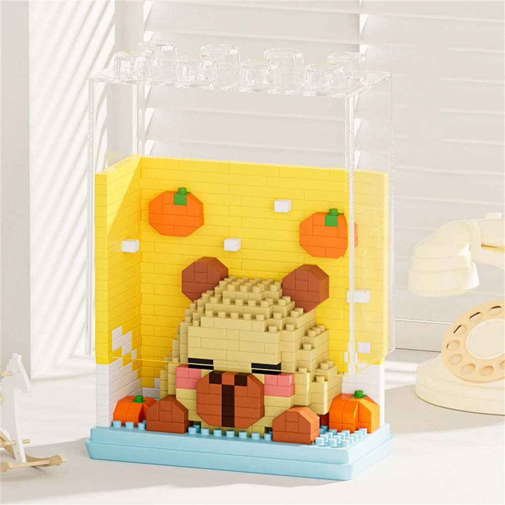 كتلة الحيوانات اللبنات كابيبارا النمر البطريق لعبة تعليمية هدية التفاعل بين الوالدين والطفل الجذعية لعب للتعلم للطفل