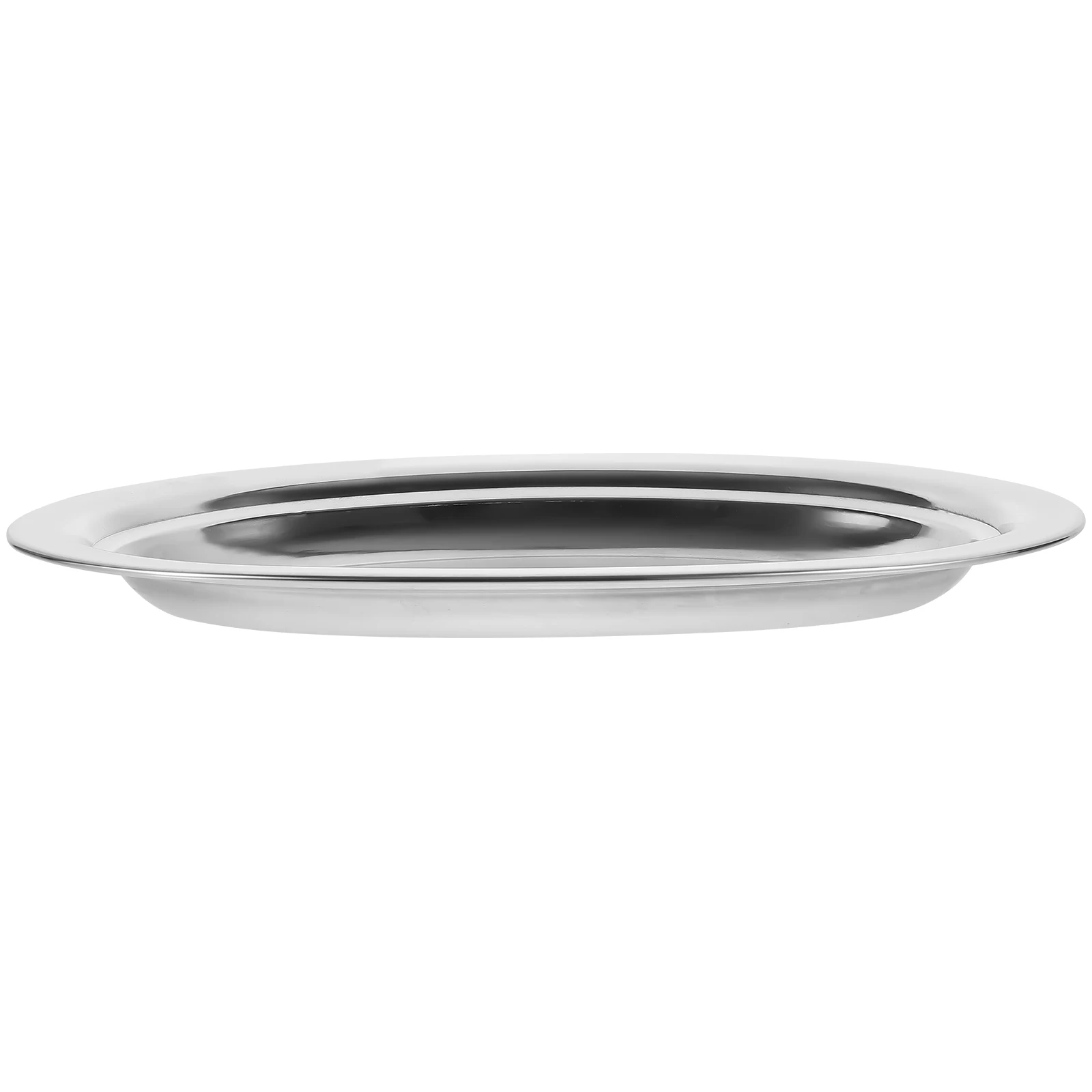

Stainless Steel Oval Plate 30Cm Smooth Surface Fish Serving Dish For Bbq Roast Meat Metal Serving Platter Dinner Plate