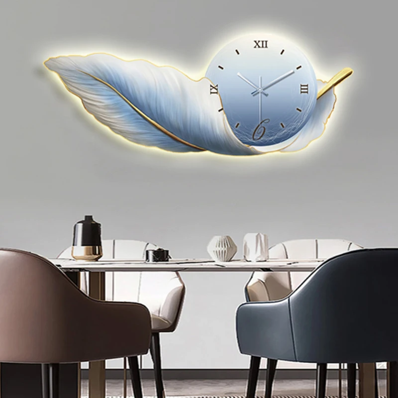 Art Mural Wall Clocks Luxury Aesthetic Creative Silent Restaurant Wall Watch Minimalist Fashion Reloj Pared Home Decoration