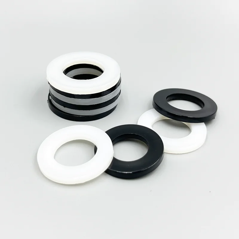 Nylon Flat Washer Black White M2 M2.5 M3 M4 M5 M6 M8 M10 M12~ M20 Insulation Gaskets Ring Plastic Sealing Hard Washer For Screw