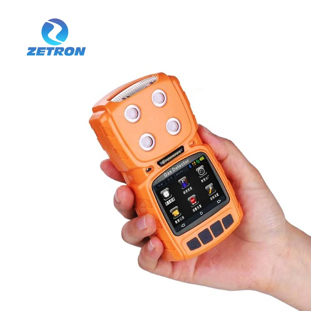 MS104K Methane Gas Detector Portable 4-In-1 Imported Sensor LCD Display Multi Alarms Handheld Flue Gas Detector O2 CO C2H4 Ex