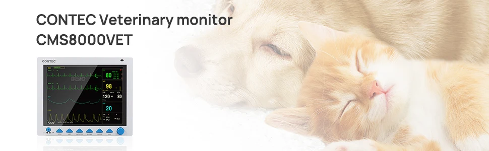 Contec Vet Veterinary ICU/CCU Patient Monitor Multi-Parameter CMS8000-VET SPO2,PR,ECG,SPO2,NIBP,RESP,TEMP