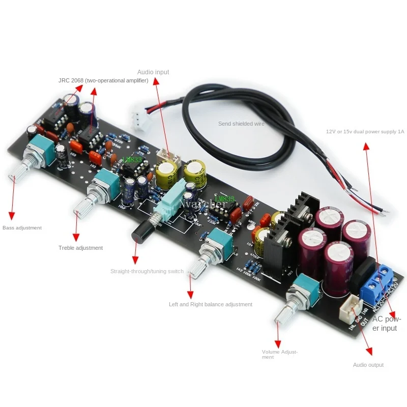 Nvarcher Audio Preamp tone board Replica circuito Maranz con regolazione del bilanciamento dei bassi alti