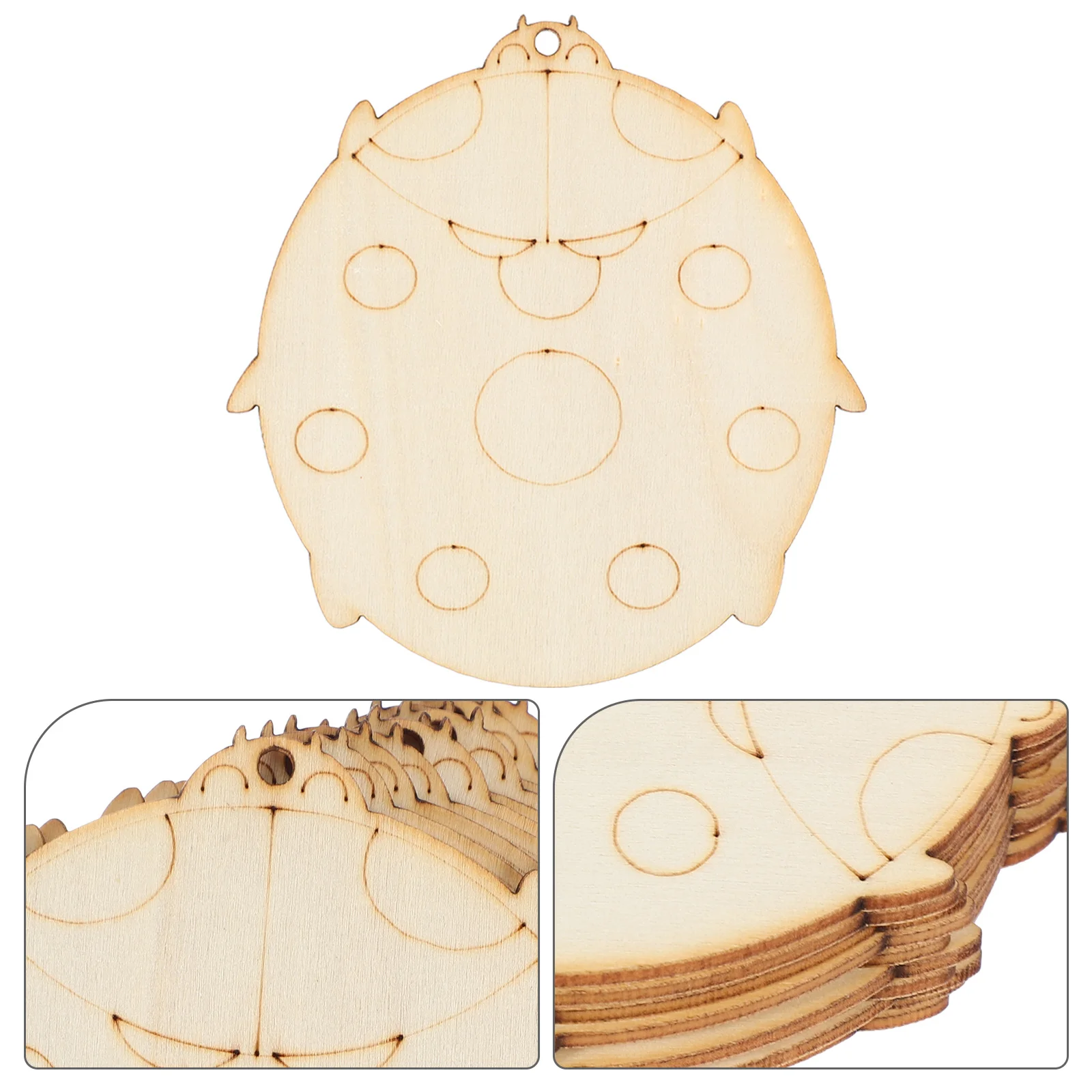 

10pcs Ladybird Wooden Decorations Unfinished Wood Slices For Diy Crafts Graffiti Painting Wedding Birthday Easter Spring