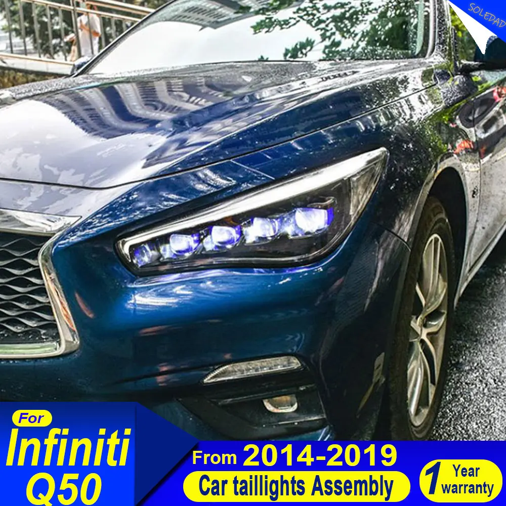 

A pair Car Headlight Assembly for Infiniti Q50L Q50 2015-2025 modified LED Daytime Running Light Matrix Front Lamp Turn Signal