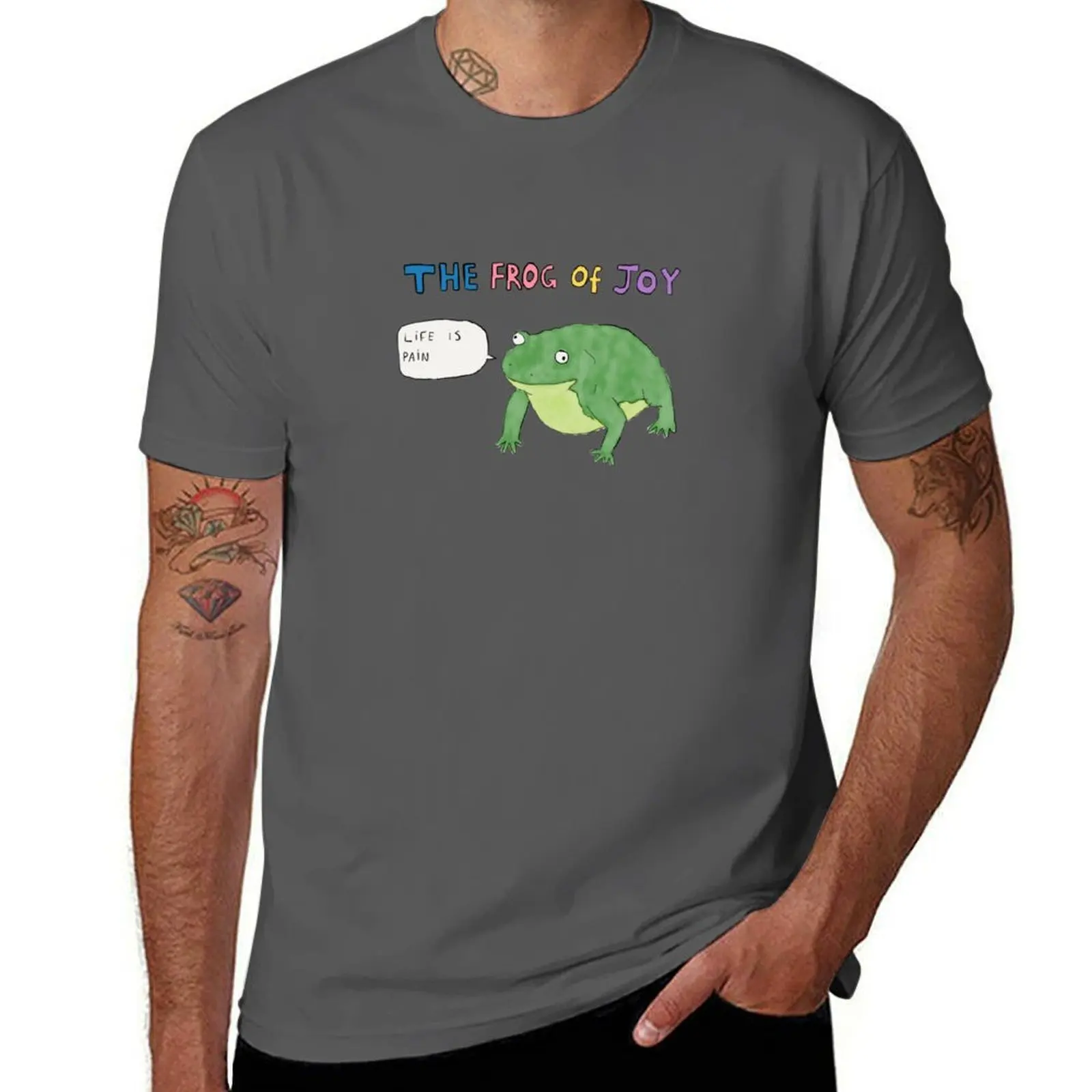 

The frog of joy, life is pain T-Shirt Basic Simple Casual Short Sleeve Tee