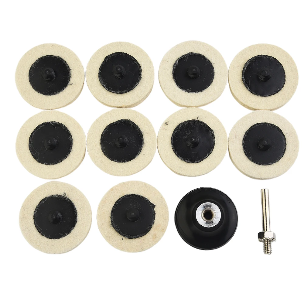 Tamponi per lucidatura Feltro di lana Ruote compresse da 50 mm/2" + 1 kit di accessori per dischi di supporto Attacco pratico
