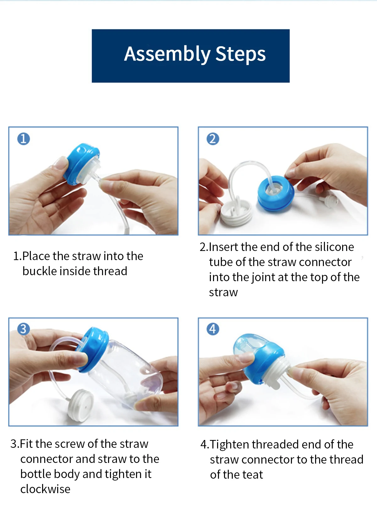 BornBL 6 Month+ 8oz 240ml Hands Free PP Baby Feeding Bottle with Tube Anti-Colic Nursing System, Bpa Free