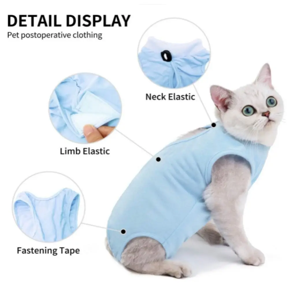 Soft Anti-licking Cat Weaning Suit Jumpsuit Vest Kitten Recovery Clothes Clothing After Surgery Cat Sterilization Suit For Pet