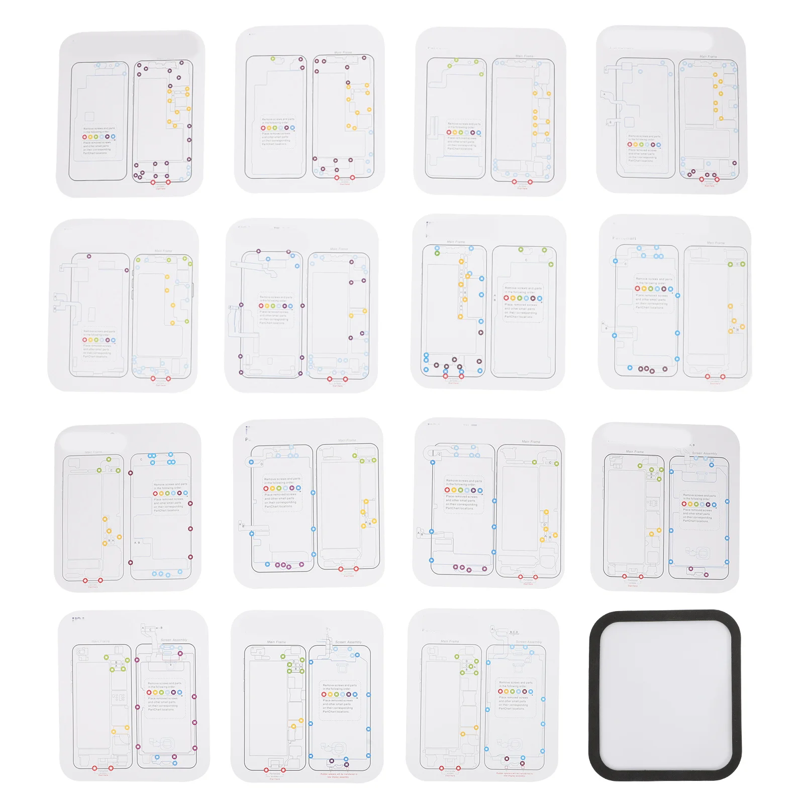 

12Pcs Magnetic Screw Memory Work Pads Durable Phone Repair Screw Position Dismantling Tool Organizer