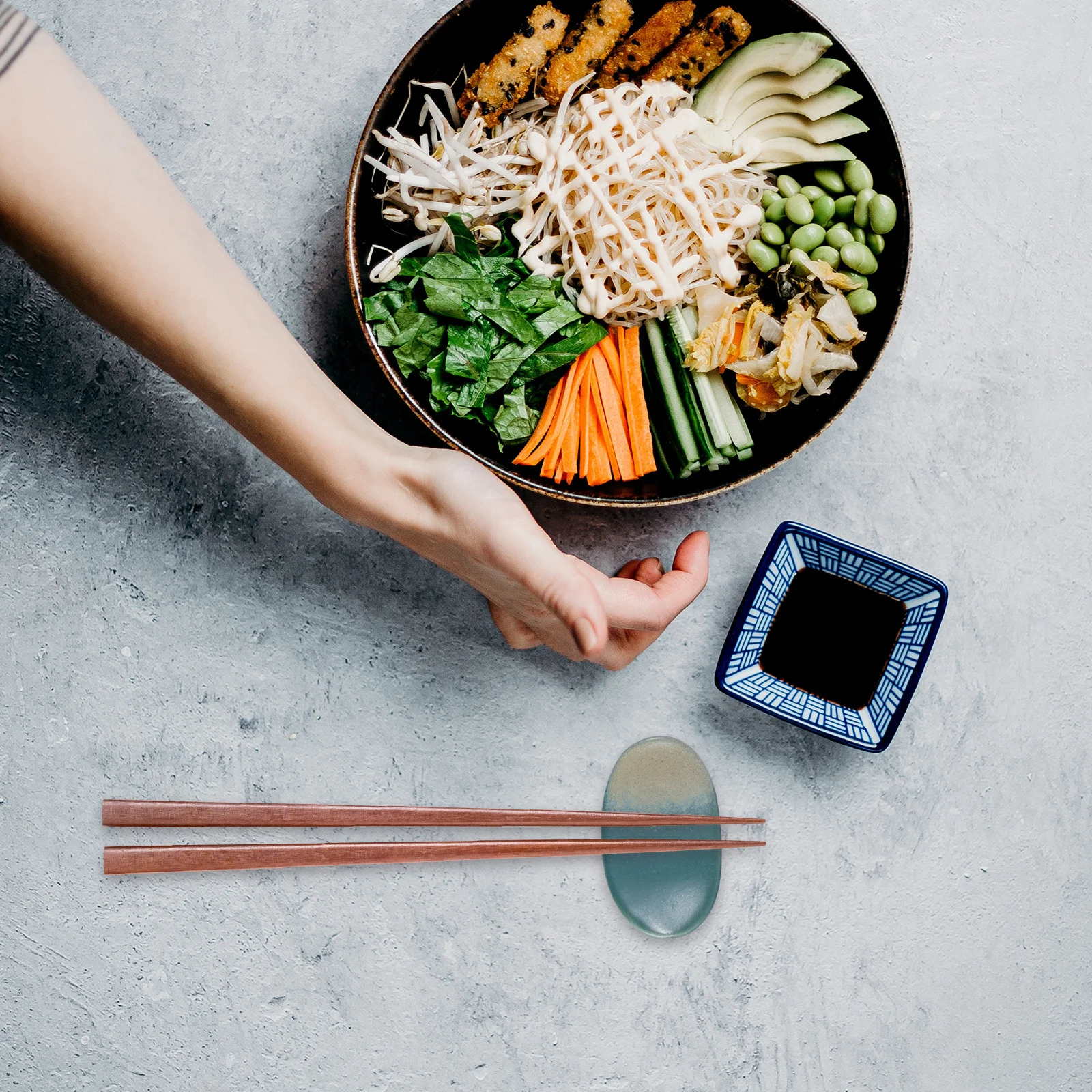 

6Pcs Ceramic Chopstick Rest Flambed Glaze Ingot Shaped Elegant Japanese Design Perfect for Home Celebration Gift