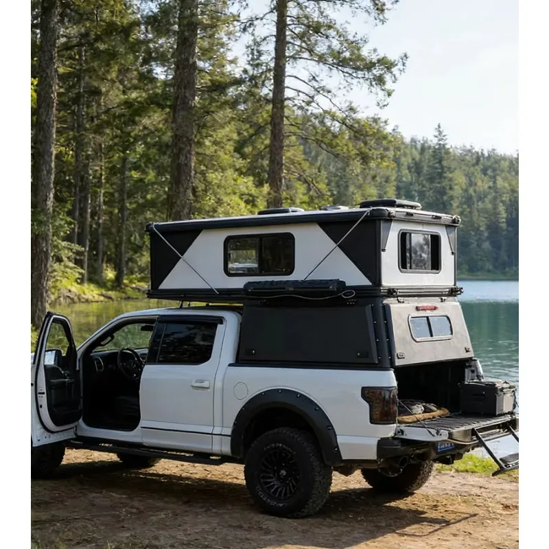 Slide‑in Pop‑top Truck Camper Overland Camper Built‑in Slide‑out Kitchen For Pickup 4x4 Off‑Road Outdoor Wild Camping Trip