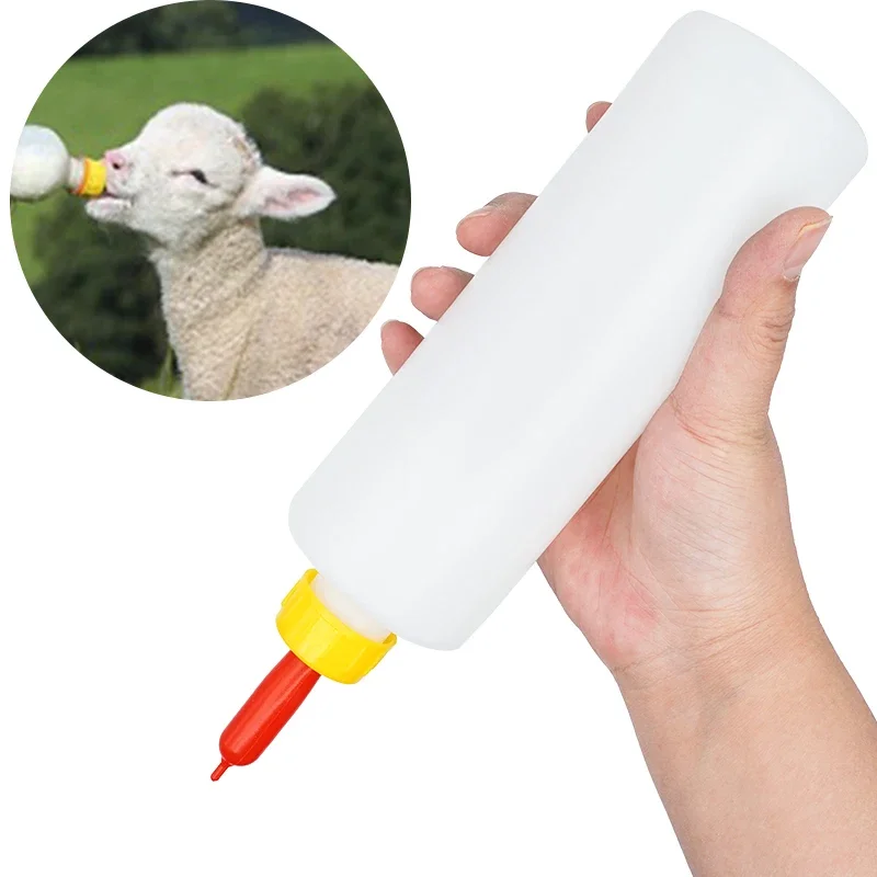 

2Pcs Lamb Milking Feeding 400ml Capacity Bottle with Soft Rubber Nipple Pacifier for Piglet Sheep Goat Farm Animals Drinker