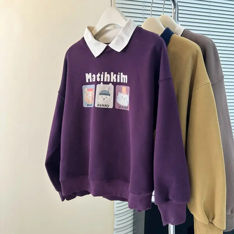 

Женский пуловер с лацканами и геометрическим узором, фонариком и длинными рукавами, модный повседневный свободный спортивный свитшот с принтом, топ