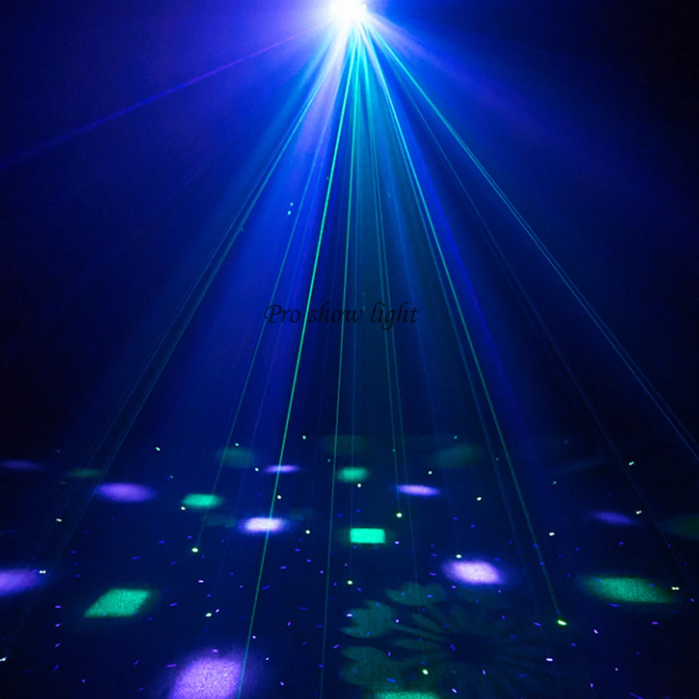 Kaleidoscope Effect LED Party Lights 8X3W Pattern LED Stage Light Sound Activated DJ Lazer Light LED Strobe Lights for Disco KTV