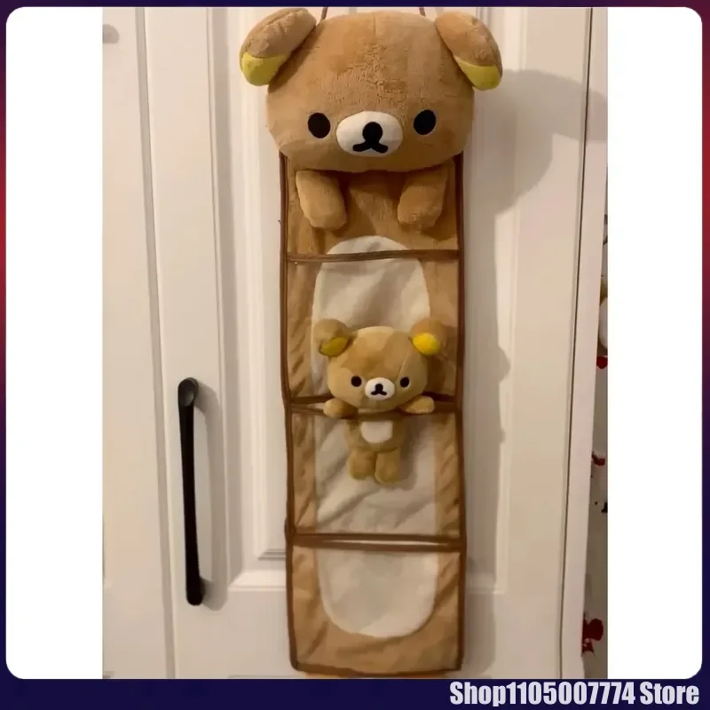 Kawaii Rilakkumas جدار حقيبة تخزين قابلة للحمل الكرتون Rilakkumas الدب الباب حقيبة للحمل سعة كبيرة أشتات حقيبة التخزين الهدايا #2