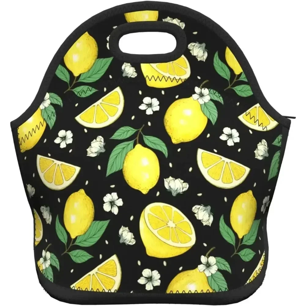 

Lemons Insulated Neoprene Lunch Bag Portable Box Cooler for Picnic/Boating/Fishing/Work