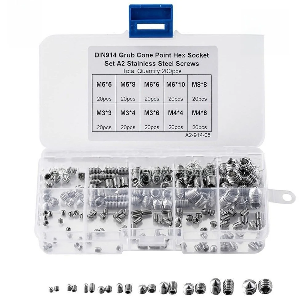 Hex Socket Grub Screws DIN914 With Cone Point For M3 M5 M6 M8 In Assorted Sizes For Secure Positioning And Reliable Fastening