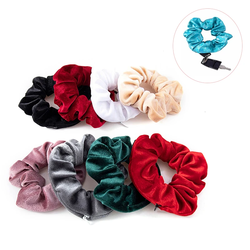 Sight Secret Hair Tie Hair Scrunchie ⁣⁣⁣⁣Hidden Storage With Zip Sight Secret Hair Tie With Stash Pocket Travel Safe Container