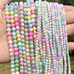 3- 6mm Natural Macaro Colorful Shell Beads Round Loose Spacer Beads For Jewelry Making Handmade DIY Bracelet Necklace Accessorie