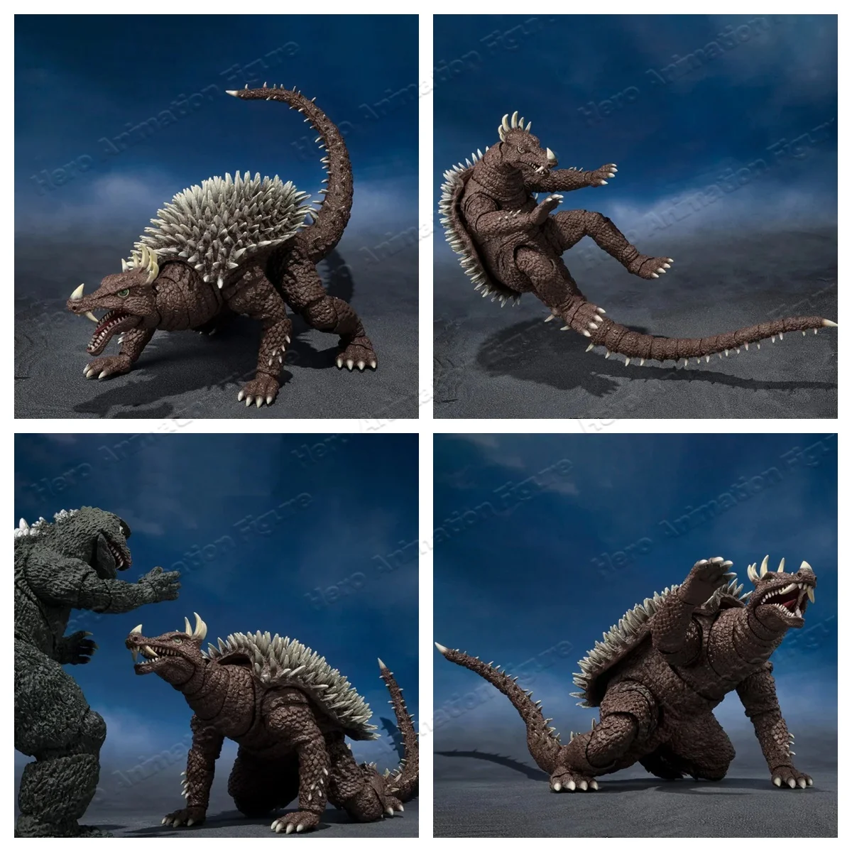 Original Bandai S.H.MonsterArts ANGUIRUS 1972 Figure Finished Model kit  Anime full Action Toy Gift for kid In shock mobile suit