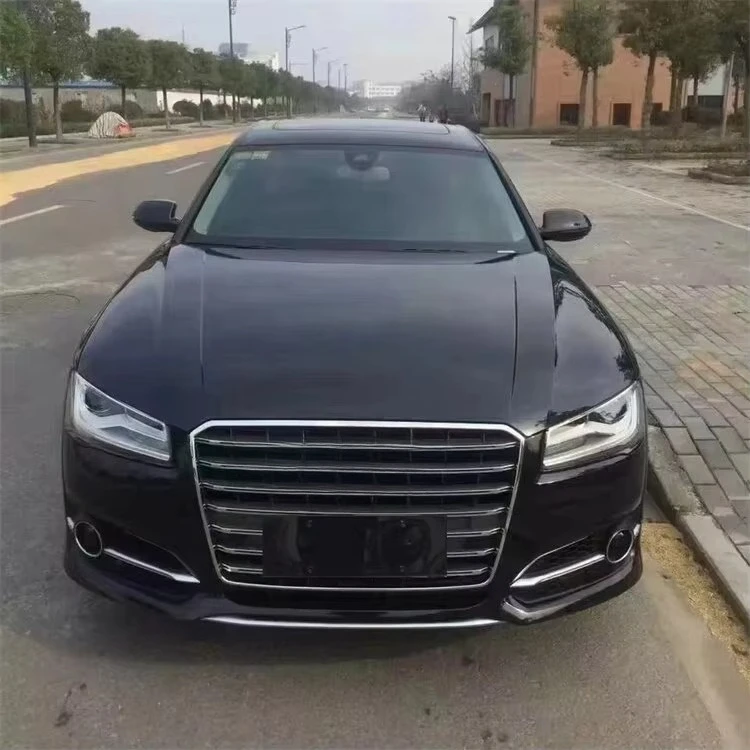 for 2015-2018 A8 Upgrade Modification S8 Body Kit Front Bumper Rear Lip Silver Exhaust Tip Exterior Parts
