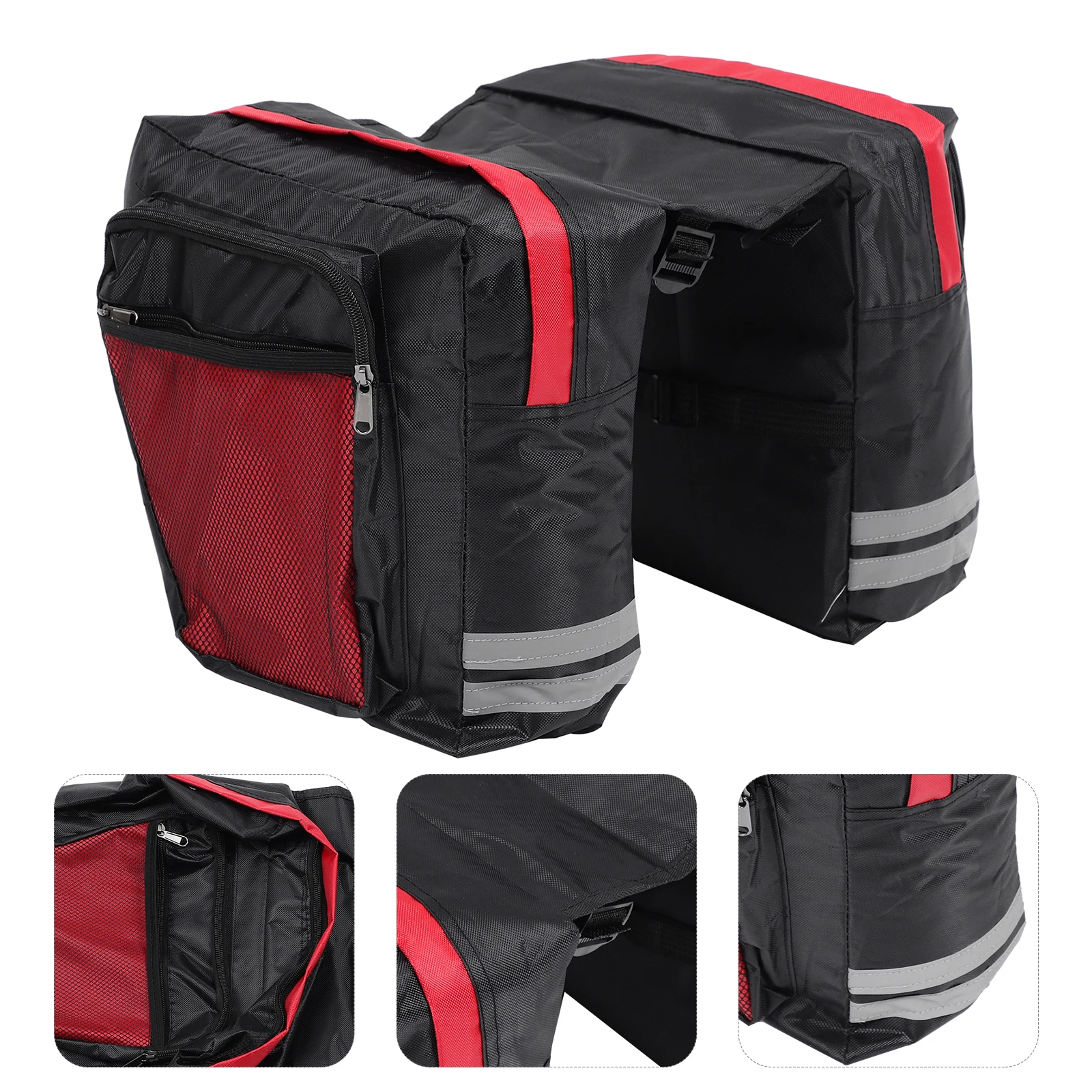 

Double Large Capacity Bike Rear Rack Durable Pvc Storage Bag With Mesh Pockets For Cycling Outdoor Bicycles Rear Shelf Bag Bike