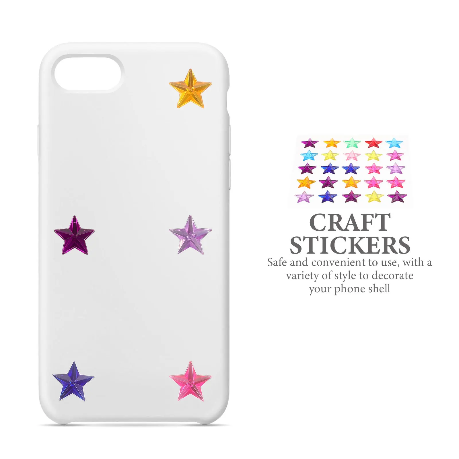 

10 Sheets Sparkling Acrylic Star Stickers Premium Quality Flatback Rhinestones for DIY Crafts Decorative Bling Stickers