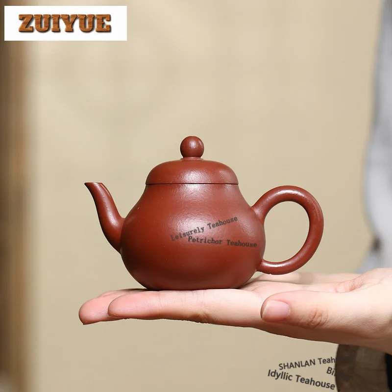 

100ml Ancient Yixing Purple Clay Teapots Handmade Pyriform Pot Raw Ore Zhu Mud Kettle With Strainer Chinese Zisha Tea Set Craft