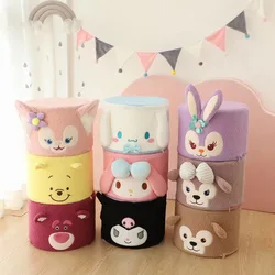 Sanrio Cartoon pluszowa kanapa stołek Kawaii Hellokitty Cinnamoroll Kuromi okrągły domowy fotelik do salonu dla dzieci stolec do przewijania butów