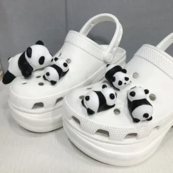 New Cute Panda Baby Shoe Charms Lovely Cartoon Stereoscopic Sandals Decorations Children DIY Slipper Hole Shoes Accessories 1Pcs