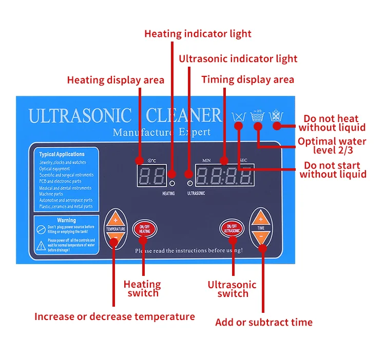60W 2-30L Record Jewelry PCB Laboratory Automotive Parts Digital Cleaning Ultrasonic Cleaner Ultrasonic Cleaning Machine