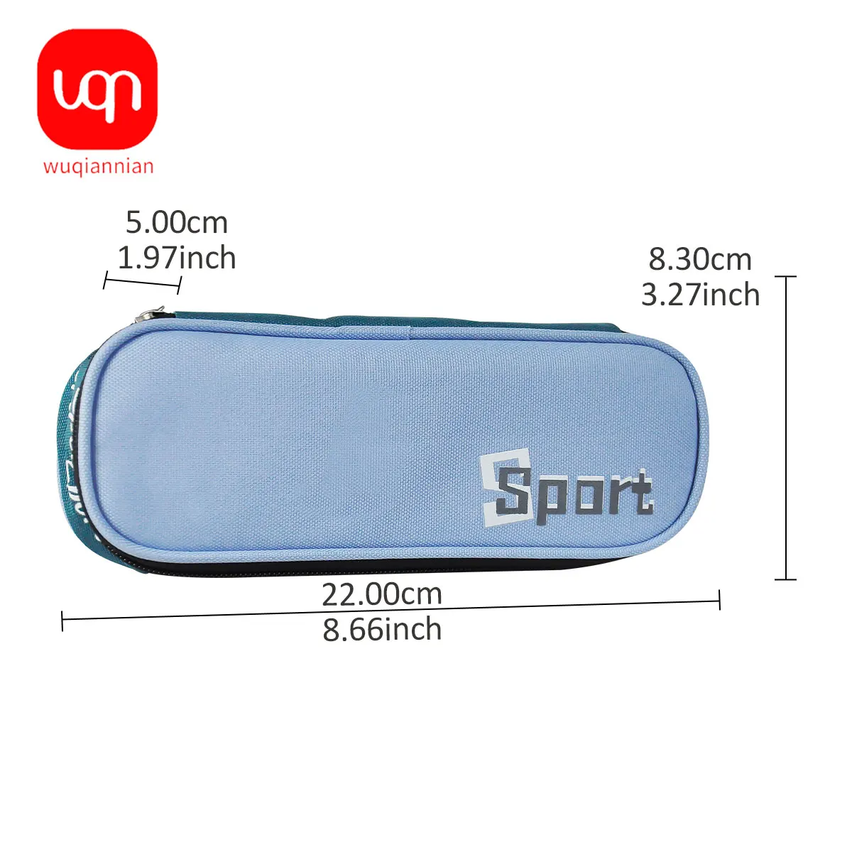 WQN 1pc Fashion Multi-color Zipper Pen Bag - Thick And Durable, With Separate Compartments For Storage, Easy To Carry.