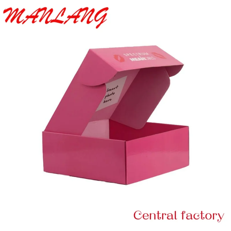 Custom  Custom Mailer Printed Pink Red Apparel Boxes Corrugated Mailer Box Shoes Clothes Box Packaging With Logo